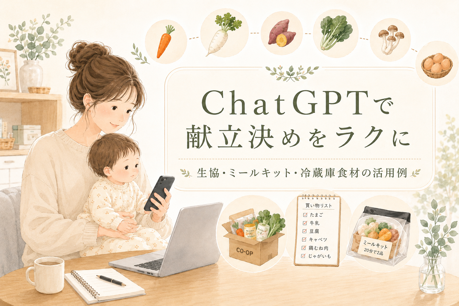 ChatGPT活用例｜食材を入力して献立を考える